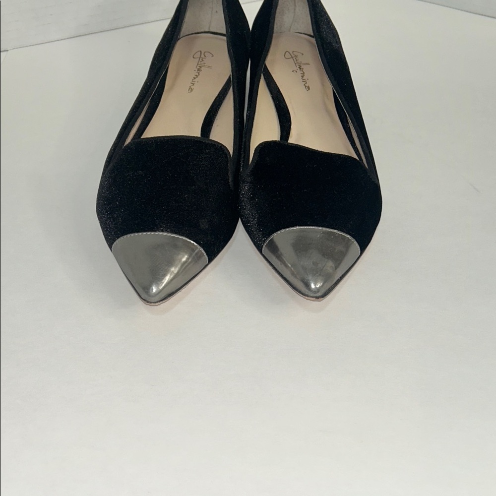 Elegant Black Flats with Silver Accents